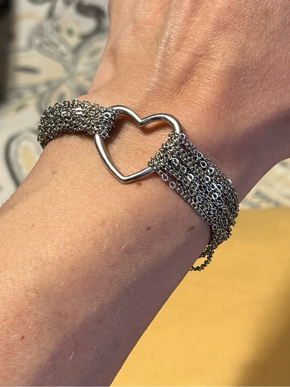 Silver Tone Heart Bracelet